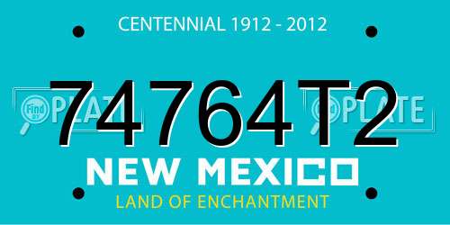 74764T2 New Mexico License Plate