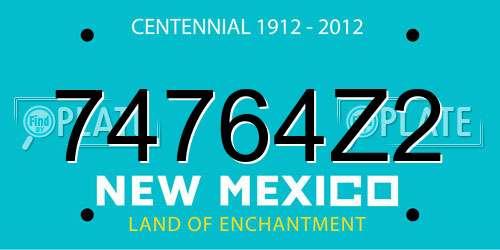 74764Z2 New Mexico License Plate