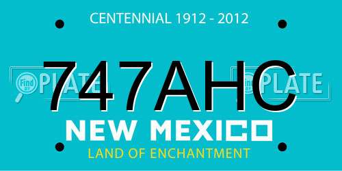 747AHC New Mexico License Plate