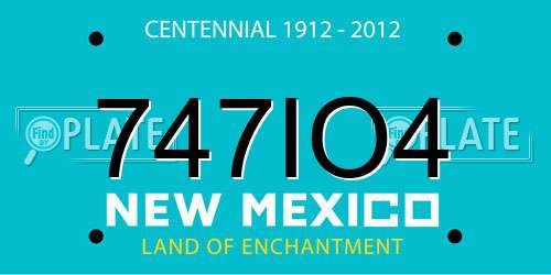 747IO4 New Mexico License Plate