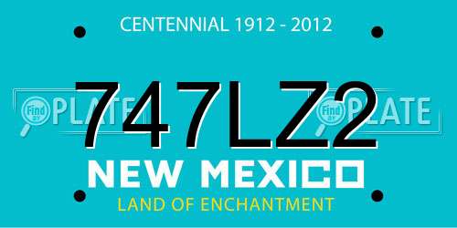 747LZ2 New Mexico License Plate