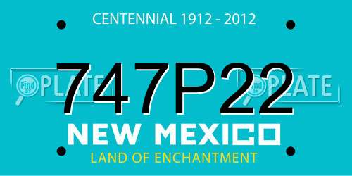 747P22 New Mexico License Plate
