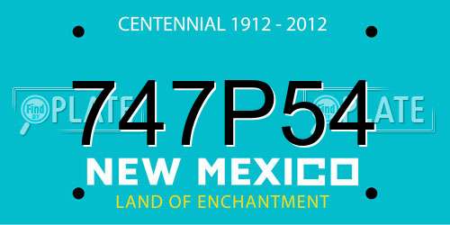 747P54 New Mexico License Plate