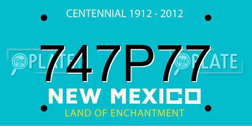 747P77 New Mexico License Plate