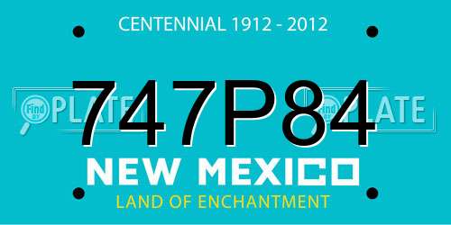 747P84 New Mexico License Plate
