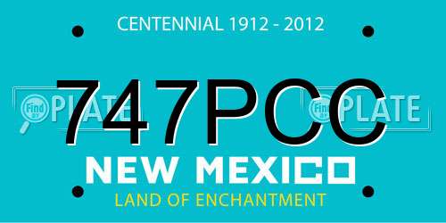 747PCC New Mexico License Plate