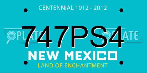 747PS4 New Mexico License Plate