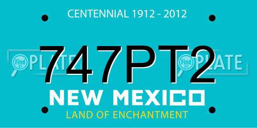 747PT2 New Mexico License Plate