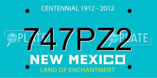 747PZ2 New Mexico License Plate