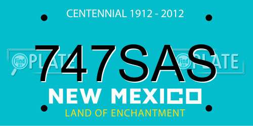 747SAS New Mexico License Plate