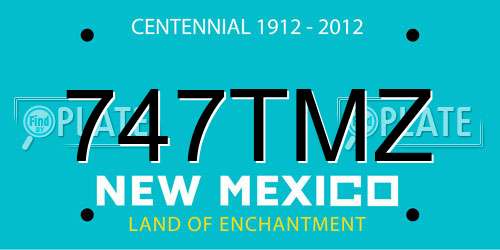 747TMZ New Mexico License Plate