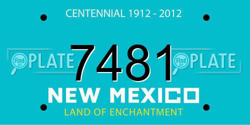 7481 New Mexico License Plate