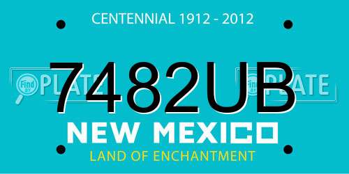 7482UB New Mexico License Plate