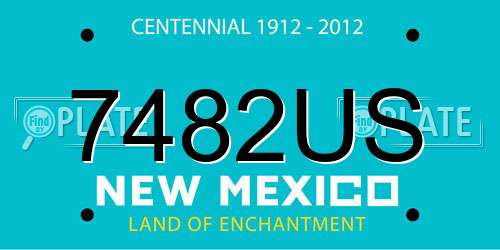 7482US New Mexico License Plate
