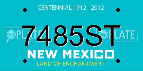 7485ST New Mexico License Plate