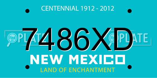 7486XD New Mexico License Plate