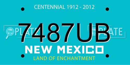7487UB New Mexico License Plate