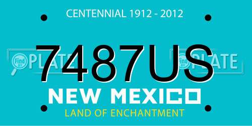 7487US New Mexico License Plate