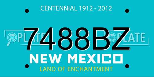 7488BZ New Mexico License Plate