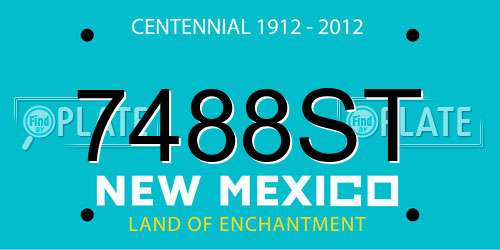 7488ST New Mexico License Plate