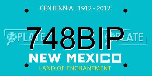 748BIP New Mexico License Plate