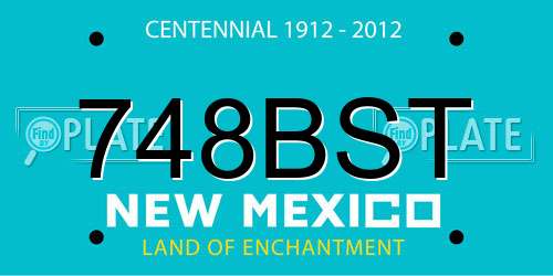 748BST New Mexico License Plate