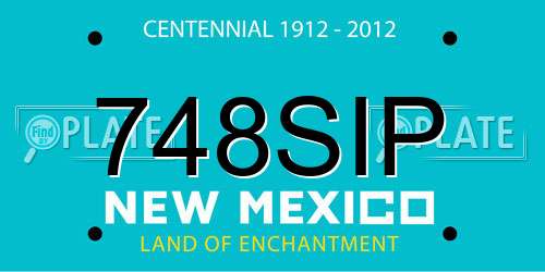 748SIP New Mexico License Plate
