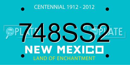 748SS2 New Mexico License Plate