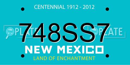 748SS7 New Mexico License Plate