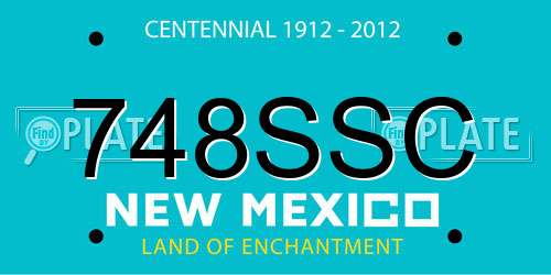 748SSC New Mexico License Plate