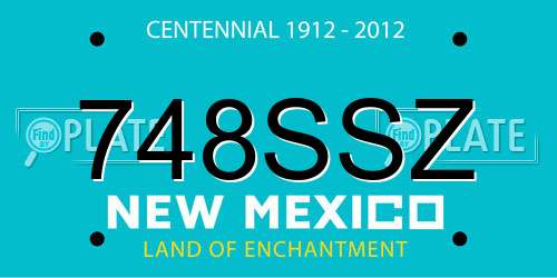 748SSZ New Mexico License Plate