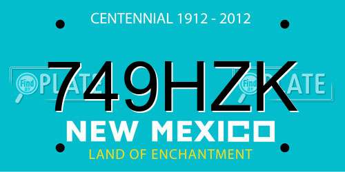 749HZK New Mexico License Plate