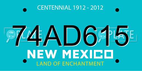 74AD615 New Mexico License Plate