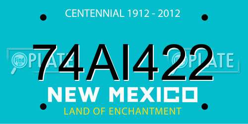 74AI422 New Mexico License Plate