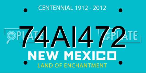 74AI472 New Mexico License Plate