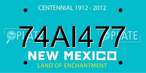 74AI477 New Mexico License Plate