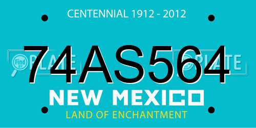 74AS564 New Mexico License Plate