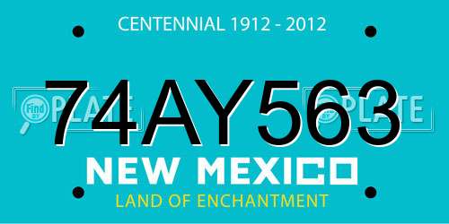 74AY563 New Mexico License Plate