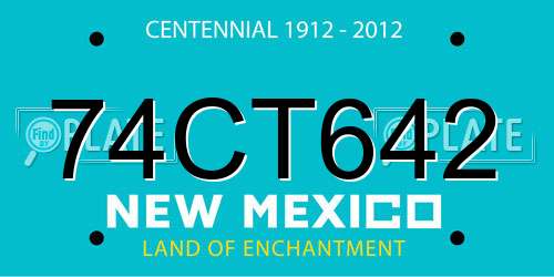 74CT642 New Mexico License Plate