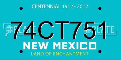 74CT751 New Mexico License Plate