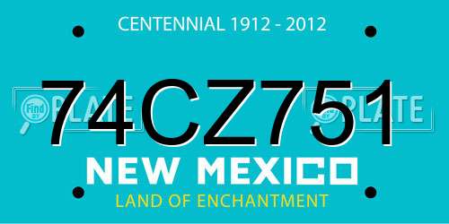 74CZ751 New Mexico License Plate