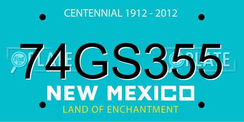 74GS355 New Mexico License Plate