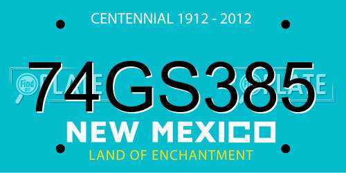 74GS385 New Mexico License Plate