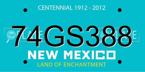 74GS388 New Mexico License Plate
