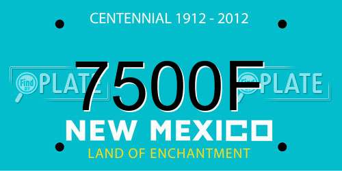 7500F New Mexico License Plate