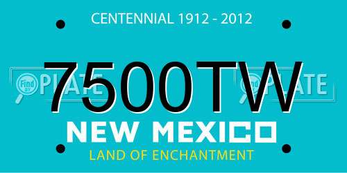 7500TW New Mexico License Plate