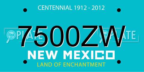 7500ZW New Mexico License Plate