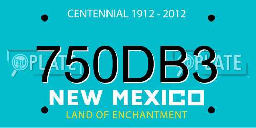 750DB3 New Mexico License Plate