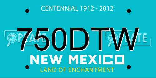 750DTW New Mexico License Plate