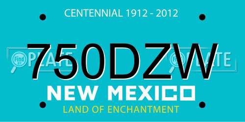 750DZW New Mexico License Plate